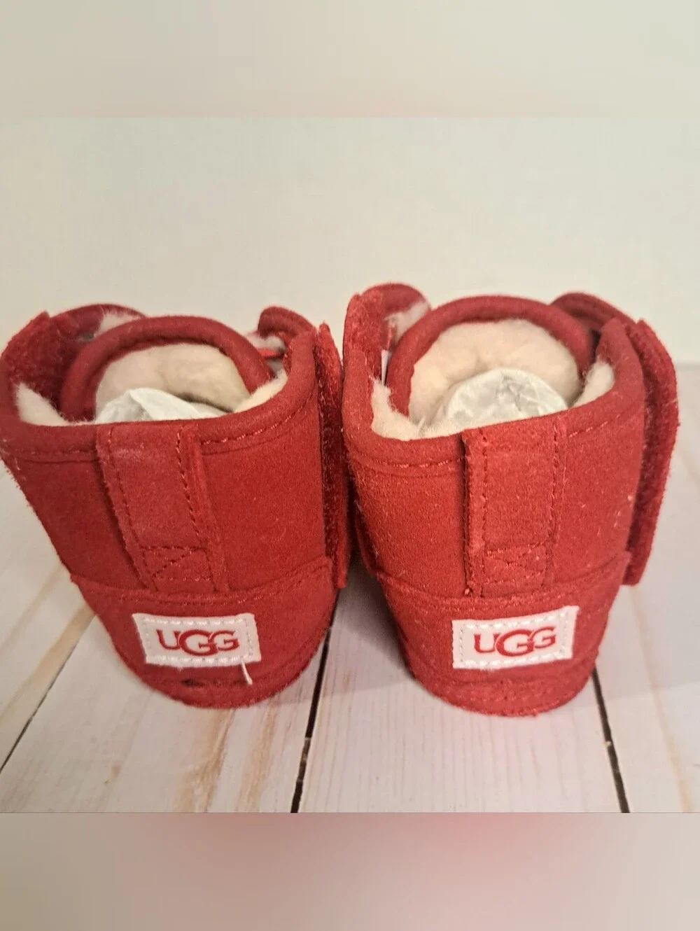 UGG Baby Neumel Red Baby Booties NIB